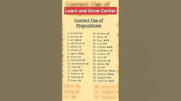 Correct Use of Prepositions / Fixed Prepositions |