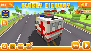 Blocky Highway Traffic Racing Play #1 Truck Ambulance