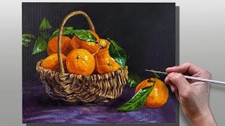 Acrylic Painting Tangerines / Timelapse