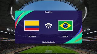Brazil vs Colombia Copa America 2020 2021 Prediction PES 21 Realism Mod Result and lineup