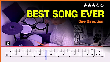 [Lv.12] Best Song Ever - One Direction (★★★☆☆) Pop Drum Cover with Sheet Music