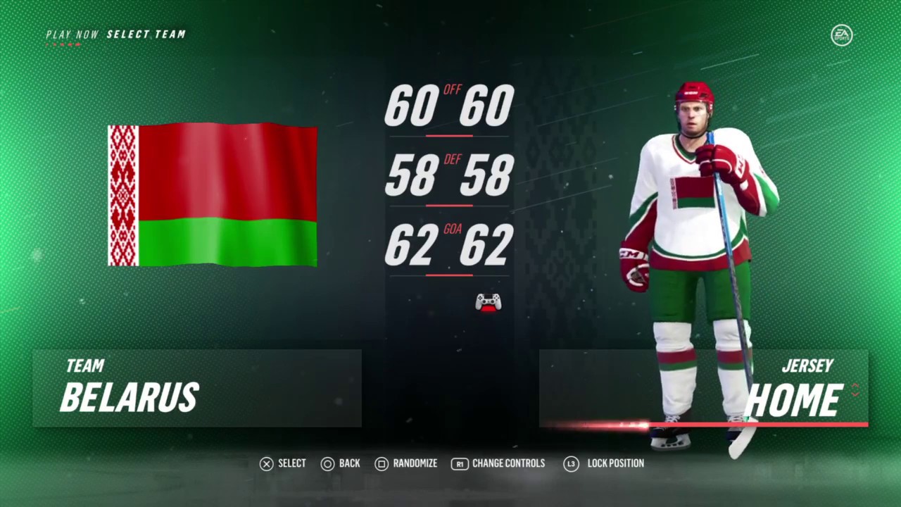 NHL 19 - Belarus Uniforms - All Franchise History Uniforms & All Teams Rating
