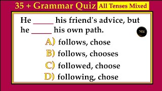 35 + Grammar Quiz | All 12 Tenses Mixed test | Test your English | No.1 Quality English screenshot 4