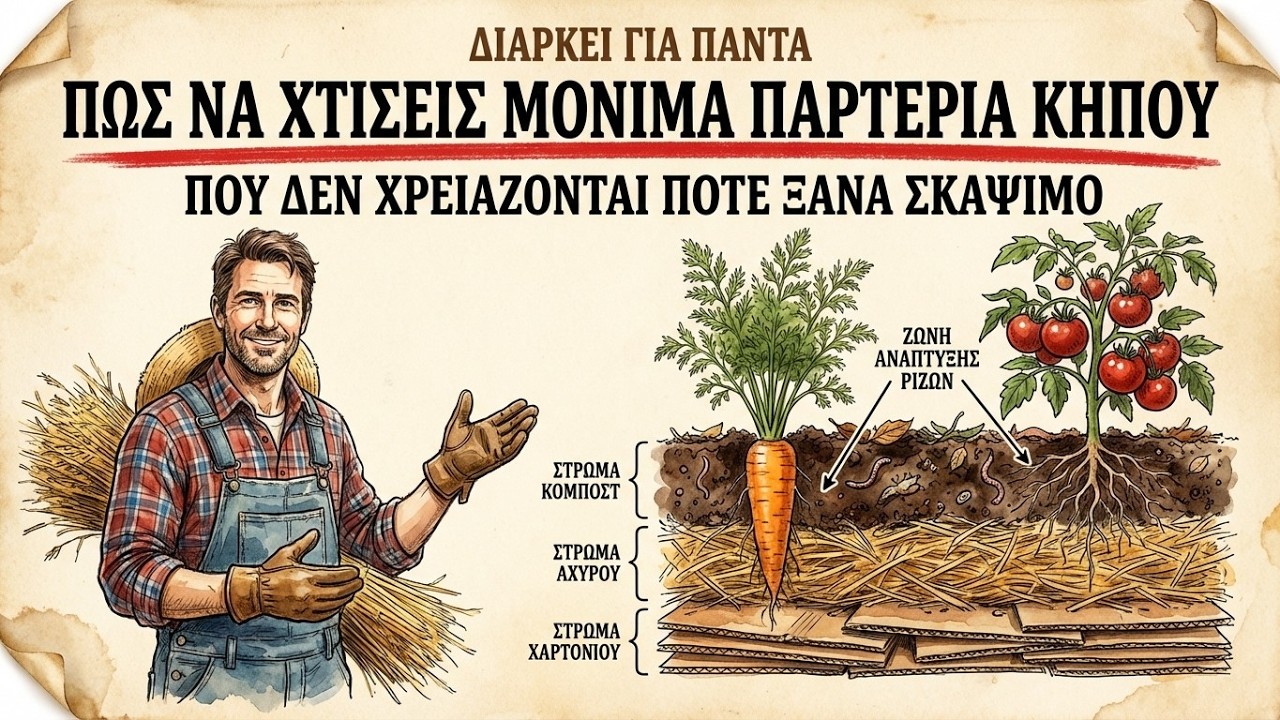 Πώς να Χτίσεις Μόνιμα Παρτέρια Κήπου που Δεν Χρειάζονται Ποτέ Ξανά Σκάψιμο