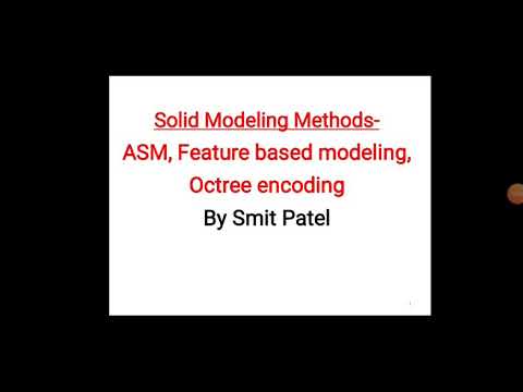 Solid Modeling Method-ASM, Features based Modeling and Octree encoding