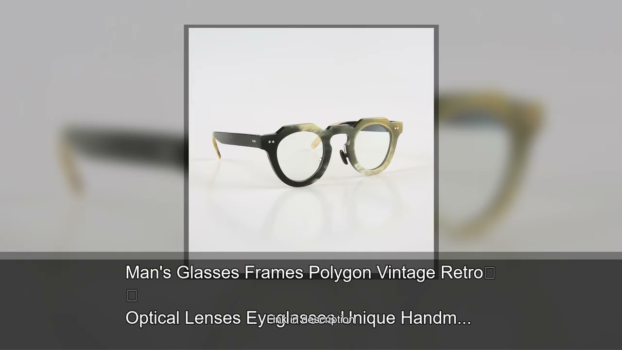 Man's Glasses Frames Polygon Vintage Retro Optical Lenses Eyeglasses Unique Handmade Horn Presc