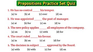 Preposition objective questions | Preposition in english grammar | Use of prepositions in english 