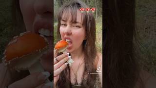 Мухамор Amanita eating raw footage #amanitamuscaria #мухамор #грибы #mushrooms