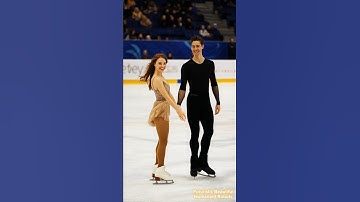 The couple are performing ice skating