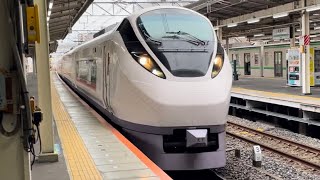 E657系カツK7編成が我孫子駅5番線を通過するシーン(2024.2.4.11:13)