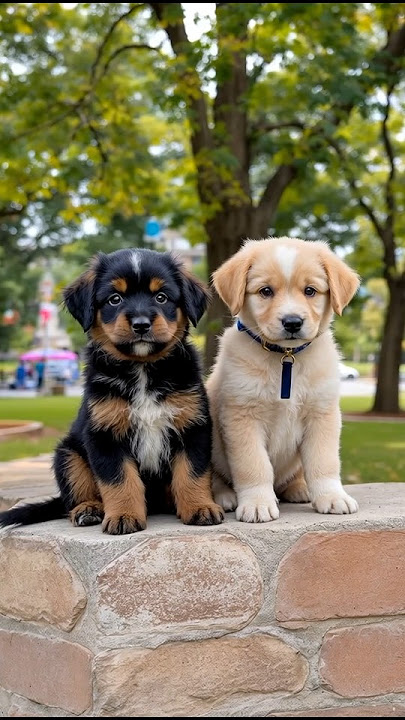 Melting Heart Puppies On A Wall Funny Video #puppy #funny #dog #viral #shorts