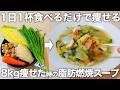 【1食150円】タンパク質&野菜たっぷりのズボラ向け脂肪燃焼スープ。基本の食べ方からタンパク質がさらに摂れるアレンジメニューもご紹介します。