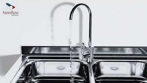 Water tap closure - Realistic rendering of CFD simulation