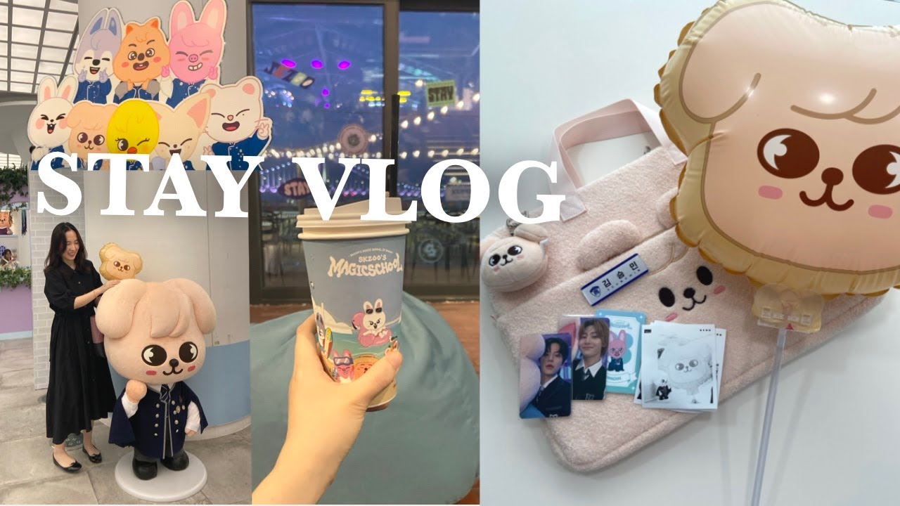 스테이 브이로그•STAY VLOG•스키즈 부산 팝업,카페🤍 승프•반택깡•스테이존•일상•매직스쿨•가성비 덕질 브이로그