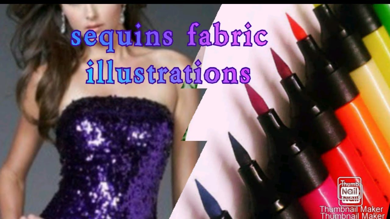 fashion designer/ how to draw sequins dress sequins embroidery fabric ...
