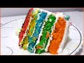 Rainbow cake arshas kitchen easy pan rainbow cake