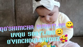 💕7 oylik qizim bilan bir kun💕 Qizim bir kunda nimalar yeydi? O'yinchoqlari va uyqu vaqtlari💖