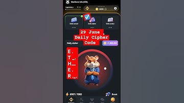 today 29 June Daily Cipher Code Hamster Kombat #dailycipher