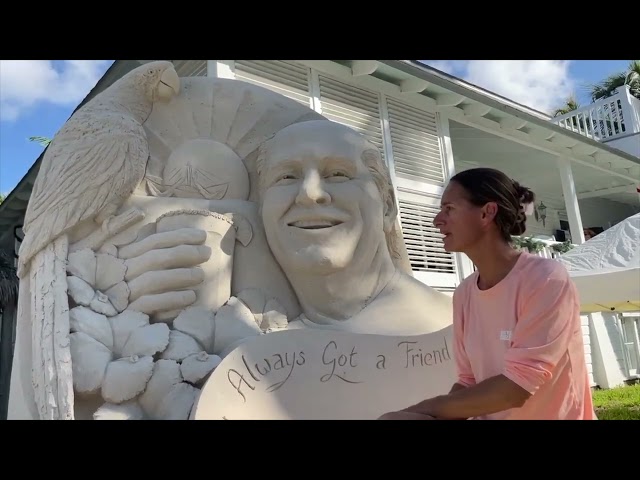 Jimmy Buffett Memorialized with Key West Sand Sculpture