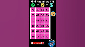 Find ? numbers-76 | Only a genius could find all the numbers | Hard Level #difference #subtraction