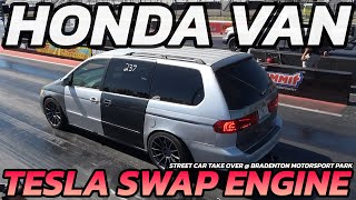 Worlds Fastest Tesla Power Honda Minivan Street Car Take Over