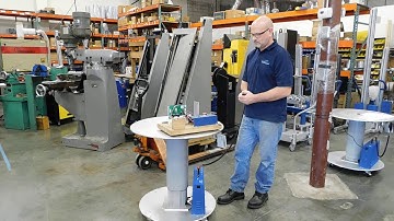 Ergo I mobile rotating table work positioner with height adjustment.