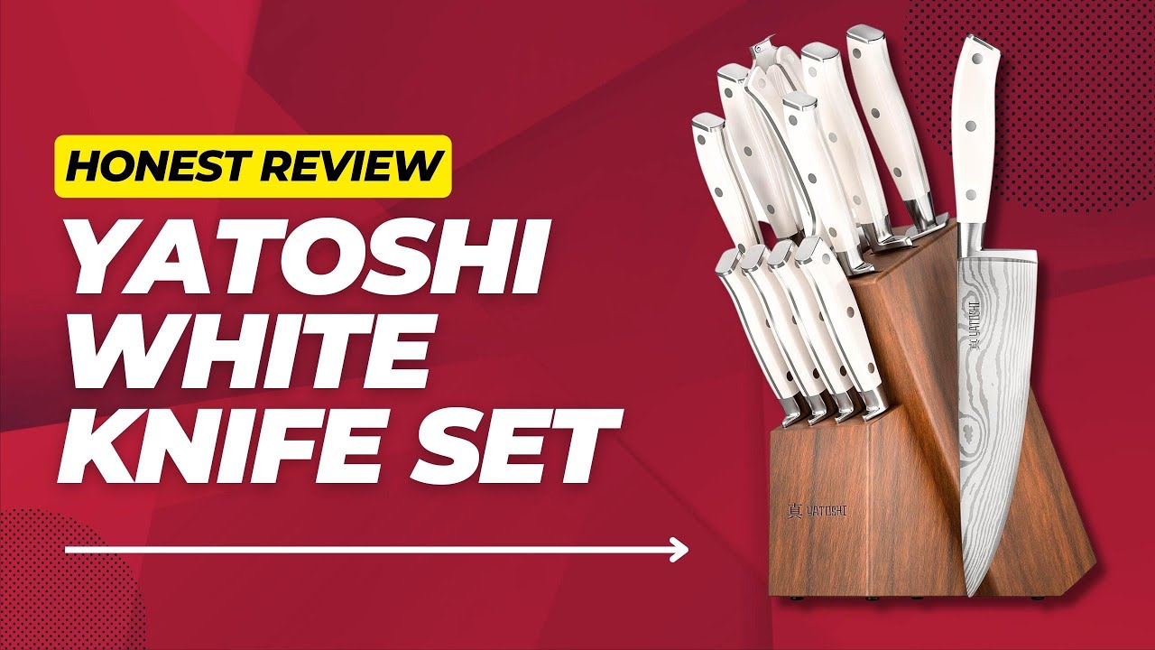 Yatoshi Knives 12 Piece High Carbon Stainless Steel Knife Block