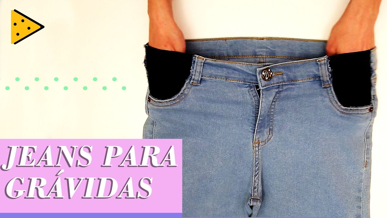 calça jeans com cos de elastico para gestante