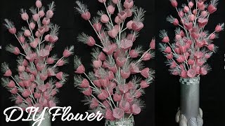 How to make Beautiful Flowers from Foamiran & Making Vases | Foam Craft Ideas | Bunga Foam Gliter