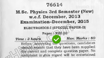 2015 Mdu MSc Physics 3rd Sem Electronics Question Paper