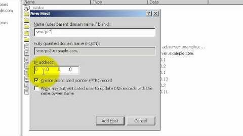 Create Host (A) Records in Forward Lookup Zone in Windows Server 2003