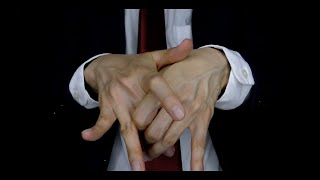 ASMR Sound and movement of hands in a suit.