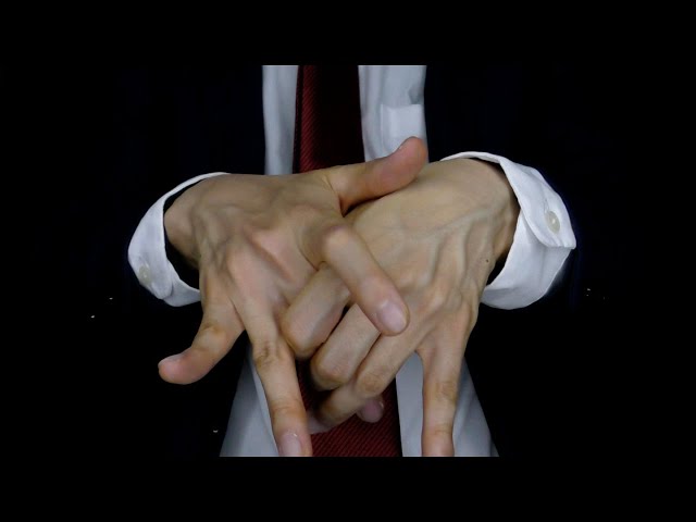 ASMR Sound and movement of hands in a suit.