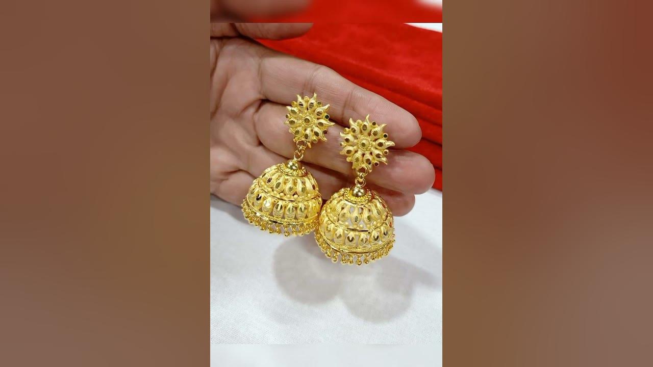 latest gold jhumka designs #goldlovers #trending #youtube # ...