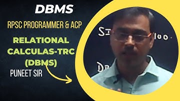 RELATIONAL CALCULAS-TRC||RPSC PROGRAMMER||ACP||IT||BY PUNEET SIR