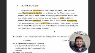 ELS kitobi - IELTS 9.0 sohibi bilan, Passage 5 ''ALPINE FORESTS''