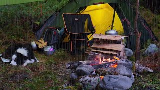 CAMPING in the RAIN with TENT and BUSHCRAFT