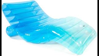 FUNBOY Giant Inflatable Luxury  Blue Chaise Lounger  Pool or Ocean  Float Adults Transparent Blue