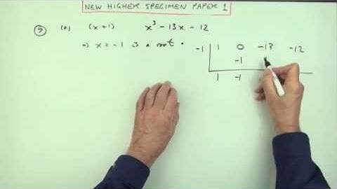 specimen SQA New Higher Maths:  paper 1 no.7 Factors of a cubic expression