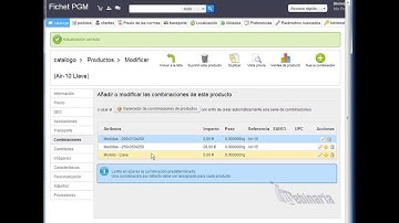 Creación de Atributos en Prestashop
