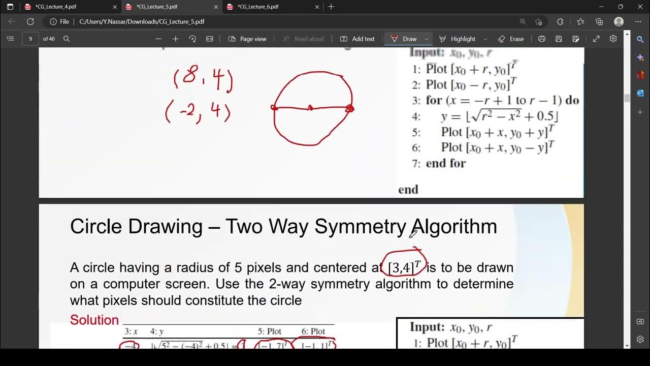 Computer Graphics (Problems) _ Lecture 5 part 1 (Circle Drawing) - YouTube