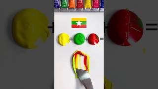 What Color Do Mixed Flags Make? (Part2 ) #Paintmixing #Colormixing #Satisfying #Asmrart