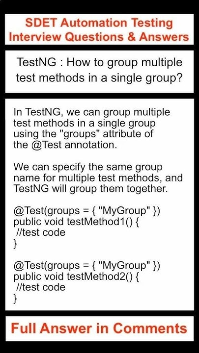 TestNG : SELENIUM : JAVA : How to group multiple test methods in a ...