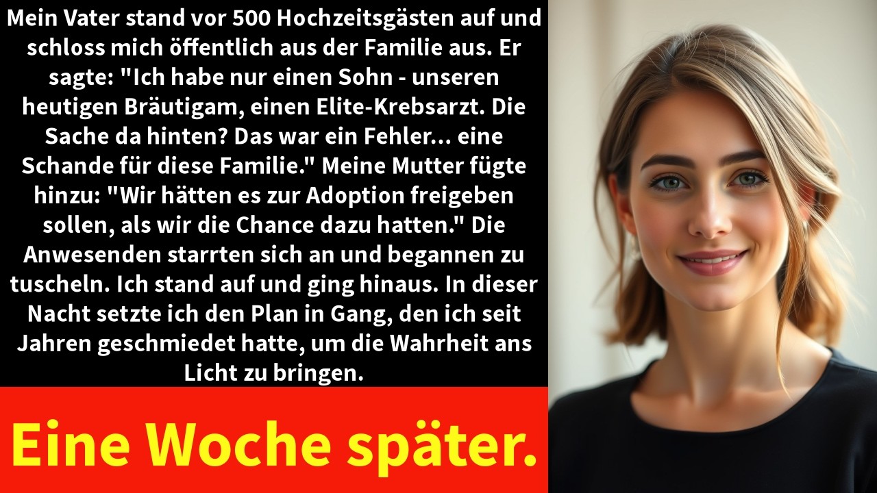 Ich bin Alice, 28, und ich stand ganz hinten in einer Hochzeitscheune mit fast 500 Gästen, als mein Leben in ein Vorher und ein Nachher zerfiel. Ich erinnere mich zuerst an die Geräusche: das...