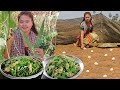 Home Growing Vegetable Then Fried Luffa Gourd With Duck Eggs and Fried Water Spinach With Bacon