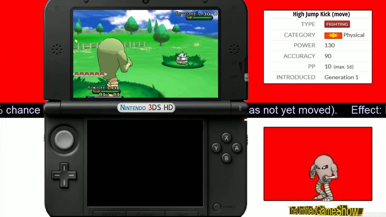Rolling Kick,High Jump Kick, Jump Kick move Hitmonlee Pokemon XY
