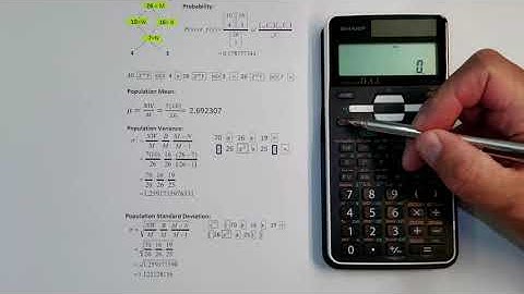 Probability, Pop Mean, Std Dev & Variance on a Hypergeometric Probability Dist. on a Sharp EL-506TS