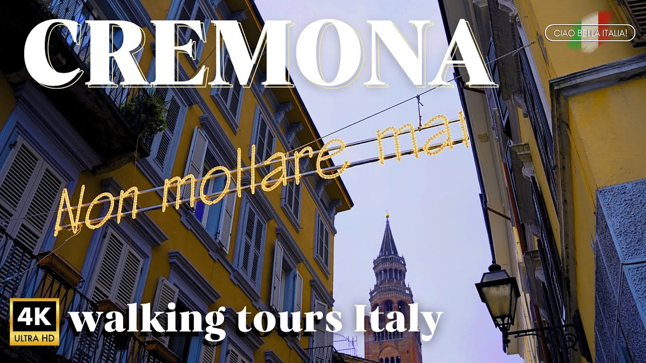 CREMONA 4K walking tour 🇮🇹 TV virtual city walk 🎥 discover Italy from home in UHD 60fps