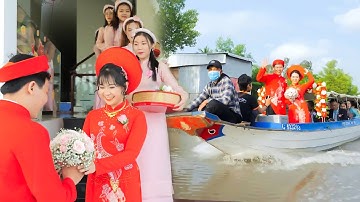 Đám Cưới Miệt Vườn Đôi Dâu Rể Trai Tài - Gái Sắc Rước Dâu Bằng Tàu Du Lịch Tuyệt Đẹp