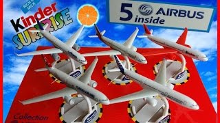 5 Kinder Surprise eggs limited airport collection. Airbus airplanes A330-300. Blue Orange